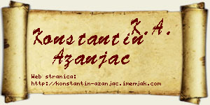 Konstantin Azanjac vizit kartica